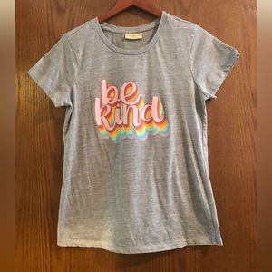 “Be Kind” Women’s heather gray short sleeve t shirt ‘Bobbie Brooks” brand Size L